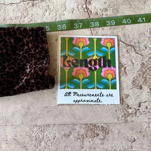 Jumping Joy Womens Leopard Velvet Velour Vintage Pull On Pant Leggings Sz S 90s - Picture 11 of 11